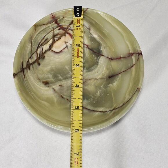 Vintage Natural Banded Onyx 6 Inch Stone Candy Dish Or Bowl - Picture 4 of 7